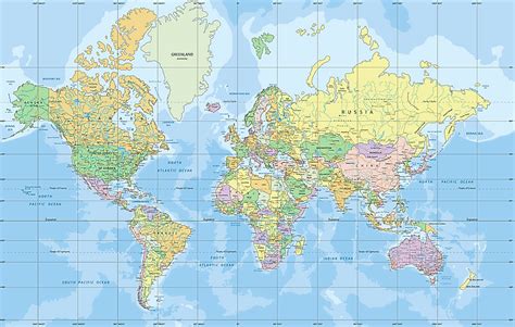 World Map - Mercator Projection - WorldAtlas