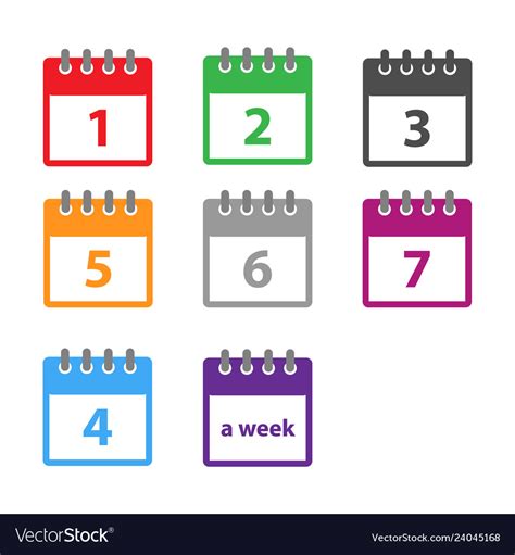 A week calendar icon in modern flat style Vector Image