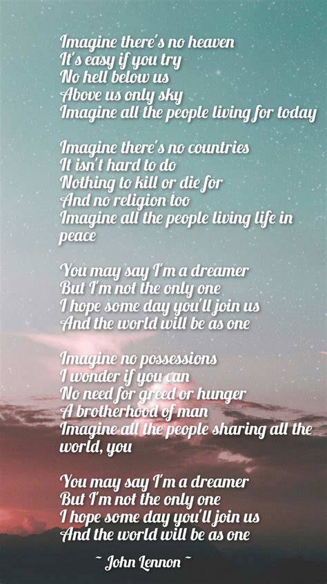 Imagine lyrics – Artofit