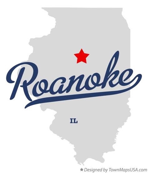 Map of Roanoke, IL, Illinois