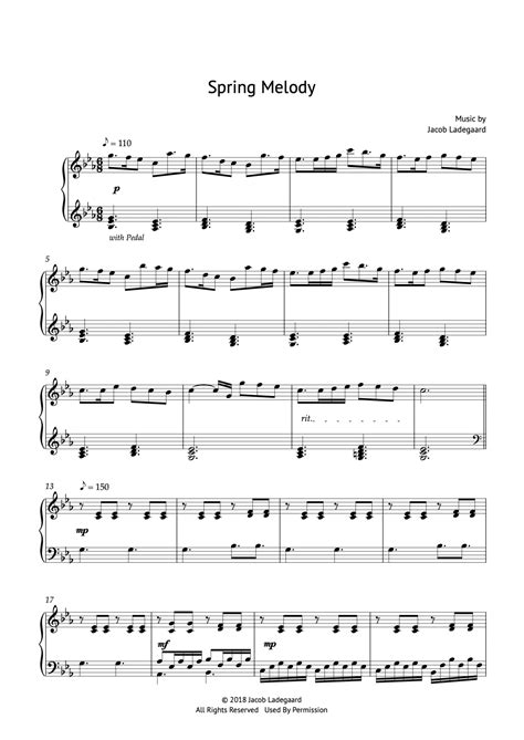 Spring Melody - Sheet Music - Jacob's Piano