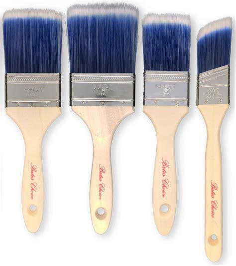 Bates Paint Brushes - 4 Pack, Treated Wood Handle, Paint Brush, Paint Brushes Set, Professional ...
