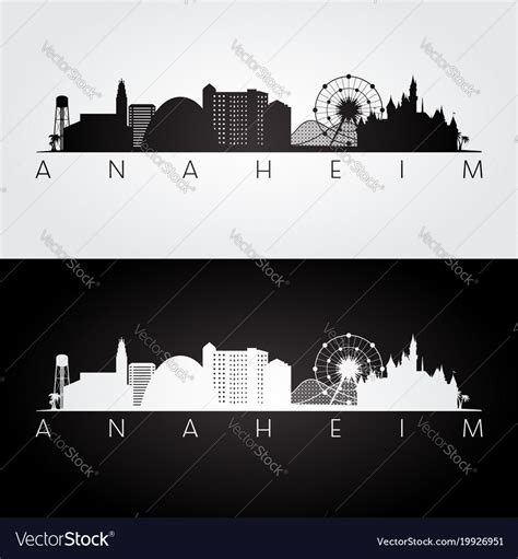 Anaheim usa skyline and landmarks silhouette Vector Image