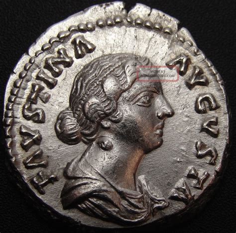 Faustina Augusta State. Exceptional Preserve Very Rare Denarius Roman Coin.