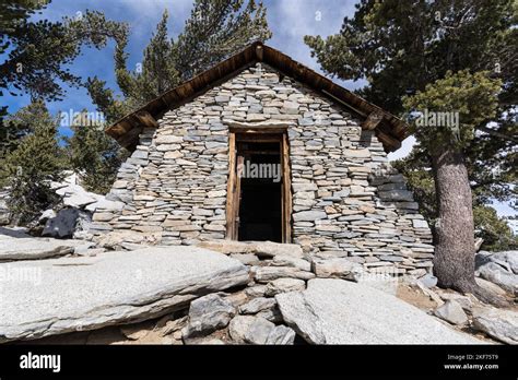 Historic stone cabin near the summit of San Jacinto Peak in the San ...