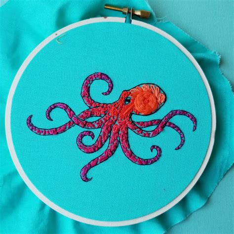 DIY Octopus Embroidery Pattern Modern Hand Embroidery PDF - Etsy