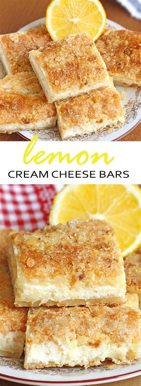 Easy Lemon Cream Cheese Bars - Cakescottage