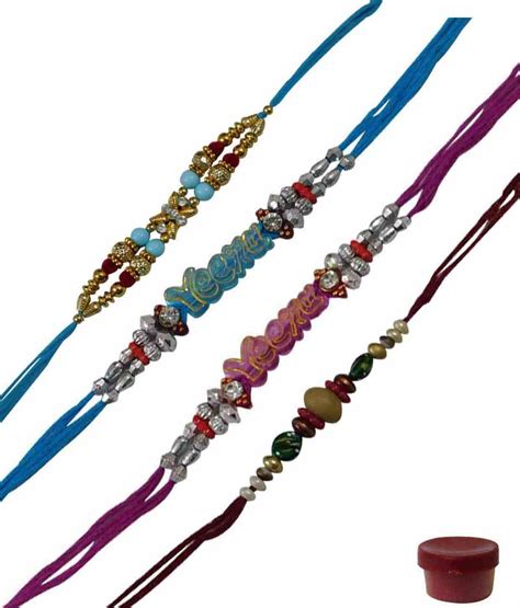 Fourpcs colorful beads rakhi threads - Retailobiz.com - 1155327