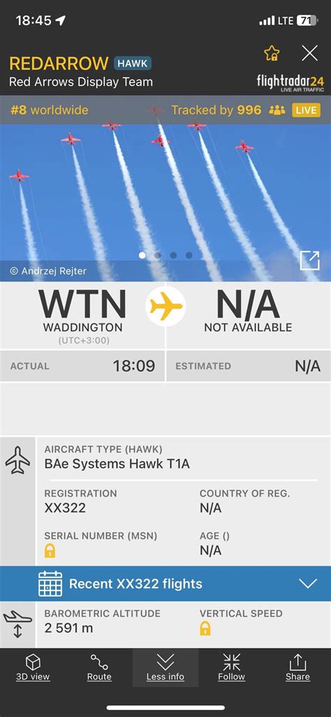 Red Arrows plane is flying now. Also, very good pic. : r/flightradar24