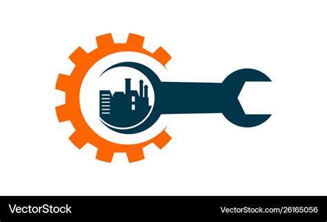 Service industry engineering design logo Vector Image