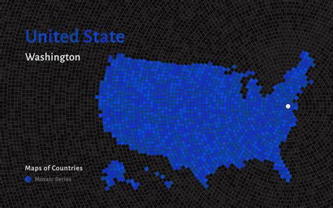 USA Map with a capital of Washington, D.C. Shown in a Mosaic Pattern ...