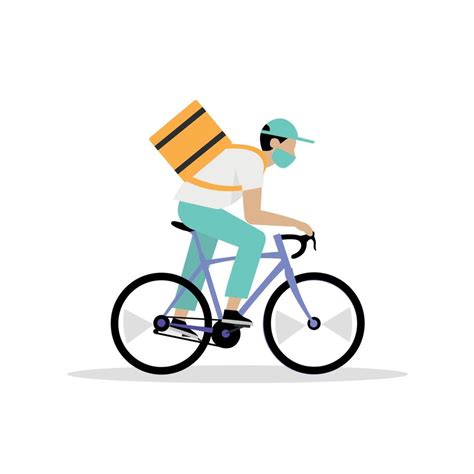 Delivery with a man on bike 6798477 Vector Art at Vecteezy