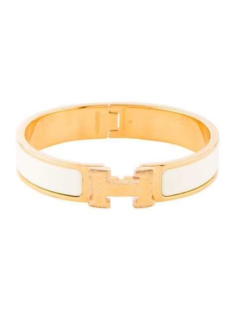 Hermès Clic H Bangle - 18K Yellow Gold-Plated Bangle, Bracelets ...