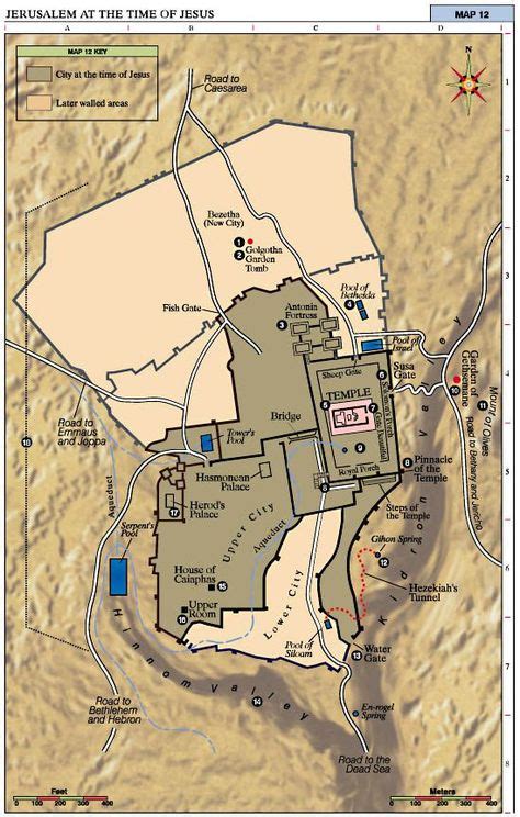 Bible Maps: Jerusalem at the Time of Jesus This map shows me the likely ...