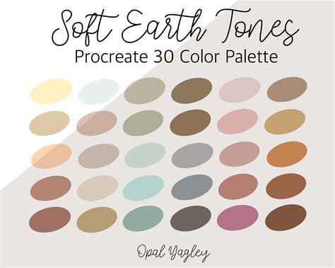 Soft Earth Tones Procreate Color Palette