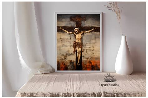 Crucifixion of Jesus Painting Early Christian Art Style - Etsy