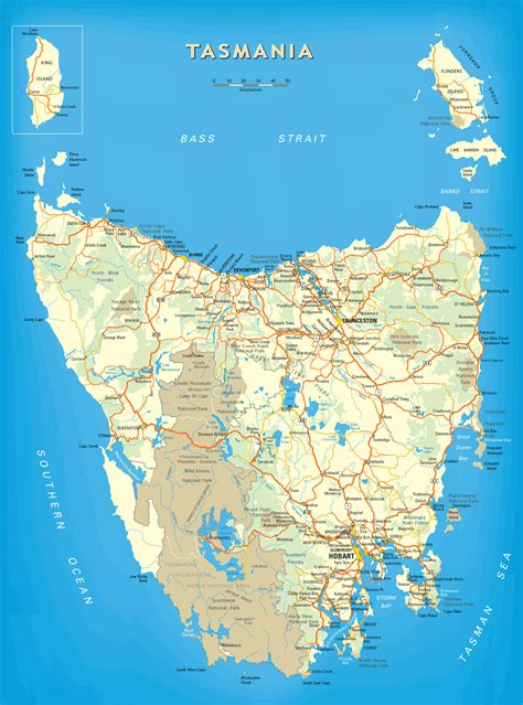 Map of Tasmania - MapSof.net