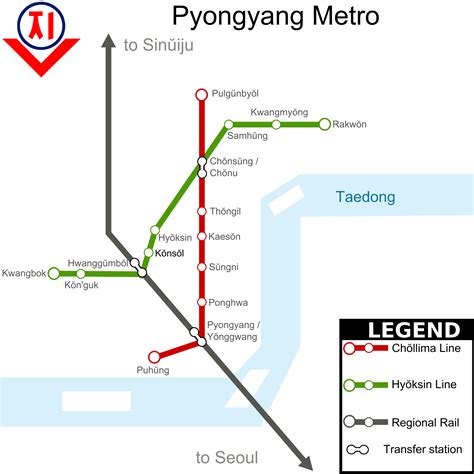 Pyongyang metro map, North Korea