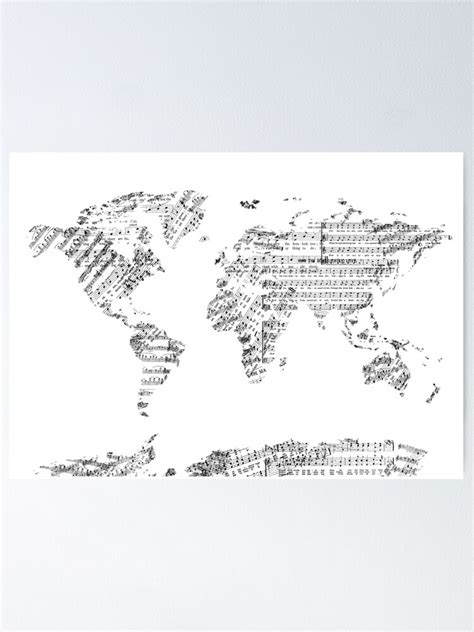 "world map music notes" Poster for Sale by BekimART | Redbubble