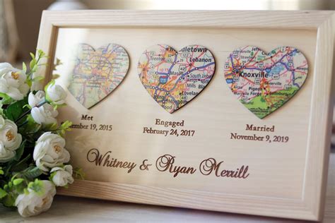 Heart Map Print Wedding or Engagement Gift 1st Anniversary | Etsy | Wedding map, Married couple ...