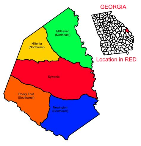 Screven County, GA Census County Division map by DwightTheMapGuy101 on DeviantArt