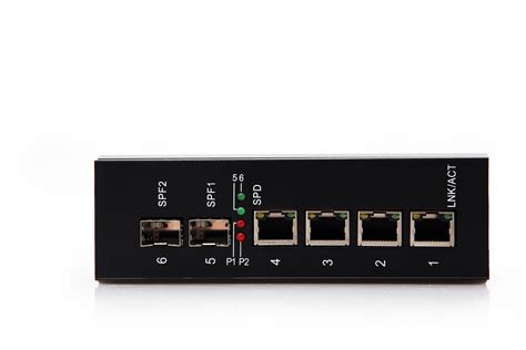 Industrial fiber Ethernet switch POE 2 gigabit fiber port 4 10 / 100 ...