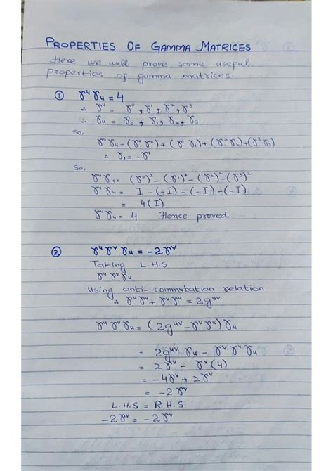 SOLUTION: Properties of dirac gamma matrices - Studypool