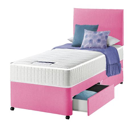 Single 3FT Divan Bed Set and Mattress with Drawer Options for Children ...