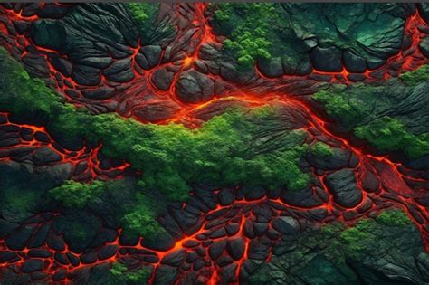 Premium AI Image | Green and Red Lava Texture Background Glowing Lava ...