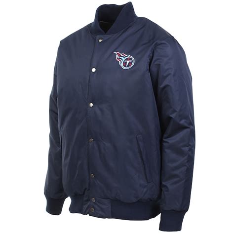 Mens Tennessee Titans Pro Line Navy Blue Bomber Jacket - NFLShop.com