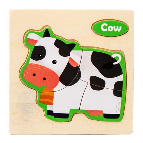 Mikilon Wooden Animal Puzzles Toys for Toddlers Ages 1-3 - Kids Animal ...