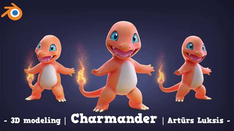 3D modeling Charmander With Blender (timelapse) - YouTube