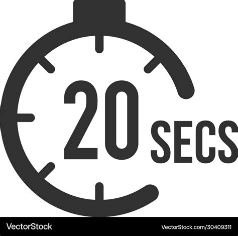 20 seconds countdown timer icon set time interval Vector Image