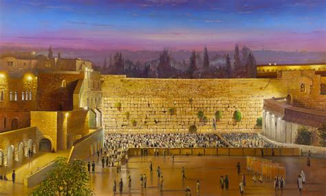 Jerusalem Painting: Friday night at the Kotel in Jerusalem by Alex Levin