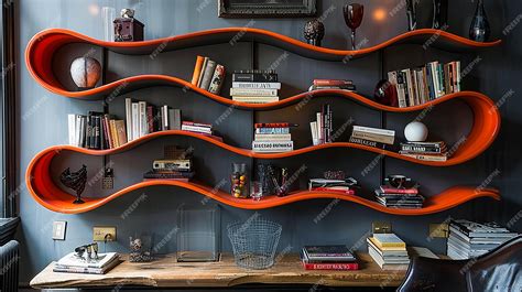 Premium Photo | Modern Bookshelf A Whimsical Touch to Home Library Design