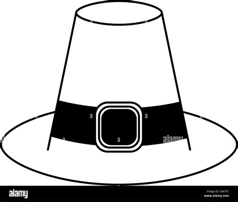 Vintage thanksgiving hat cartoon isolated in black and white Stock Vector Image & Art - Alamy
