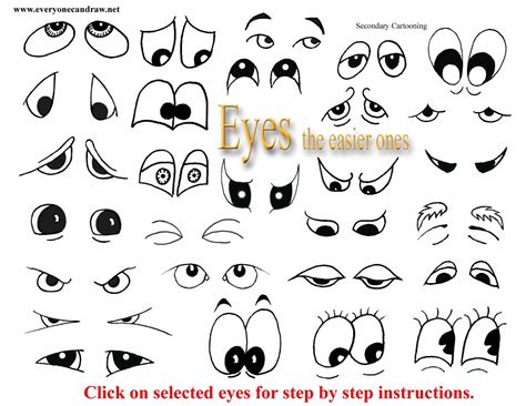 Cartoon Eyes, Mix and Match to Create your own Cartoons. | Cartoon eyes drawing, Cartoon eyes ...