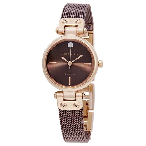 Anne Klein Diamond Brown Dial Ladies Watch 3003RGBN - Anne Klein - Watches - Jomashop