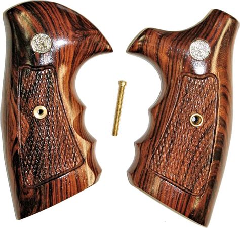 Smith & Wesson J Frame Rosewood Combat Grips, Checkered, Medallions