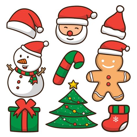 Hand drawn Christmas characters collection vector illustration 14765863 Vector Art at Vecteezy