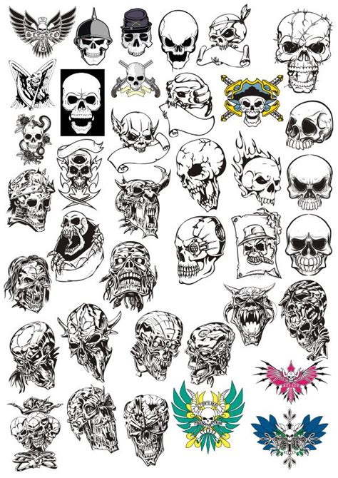 Skull tattoo Vector Free Vector