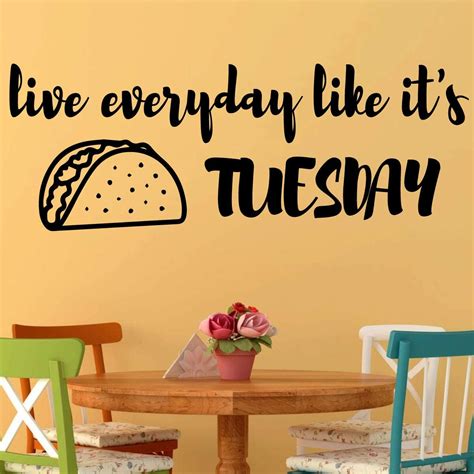 Taco Tuesday Vinyl Decal for Kitchen Wall Decor Live - Etsy