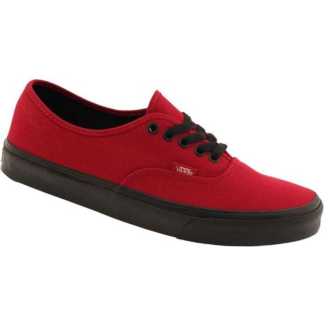 Vans - Vans Authentic Black Sole Jester Red Men's Classic Skate Shoes Size 10.5 - Walmart.com ...