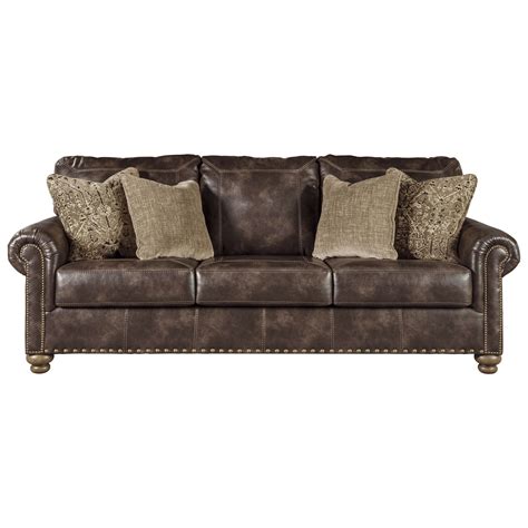 Signature Design by Ashley Nicorvo Traditional Queen Sofa Sleeper with Nailhead Trim | Royal ...