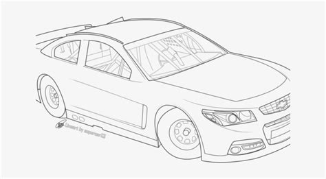 Download Transparent Drawn Race Car Outline - Nascar Drawing - PNGkit