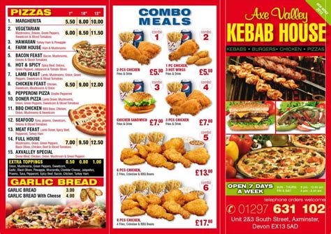 Menu at KEBAB HOUSE restaurant, Axminster