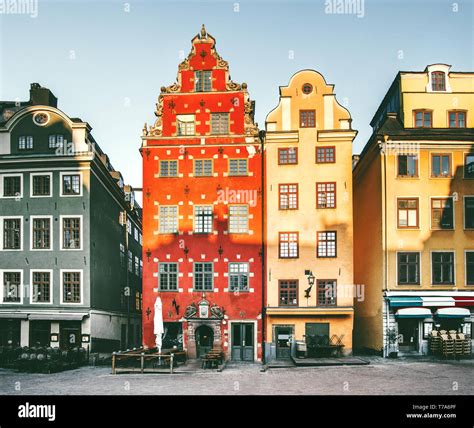 Stockholm city Stortorget colorful houses architecture cityscape view ...