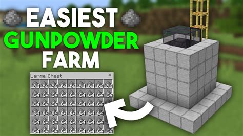 Easiest GUNPOWDER Farm in Minecraft Bedrock 1.19! - YouTube