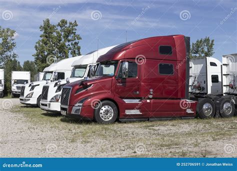 Volvo Semi Tractor Trailer Big Rig Truck Display at a Dealership. Volvo ...