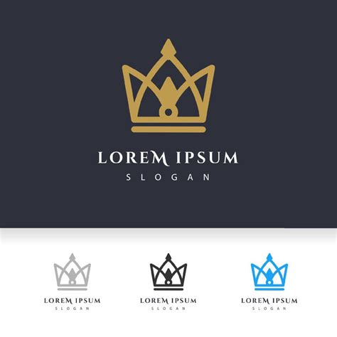 Luxury crown logo vector template. linear crown icon vector design ...